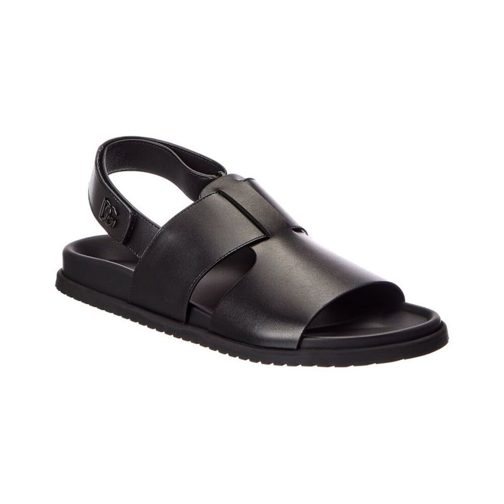 Dolce & Gabbana Leather Sandal, Black